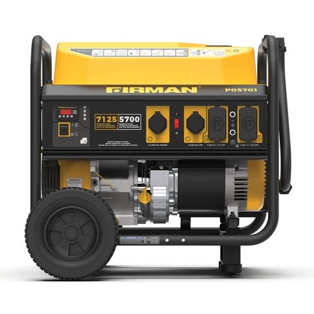 FIRMAN Portable Generator, Gasoline, 5,700 W Rated, 7,125 W Surge, Recoil Start, 120/240V AC, 30/20 A P05701